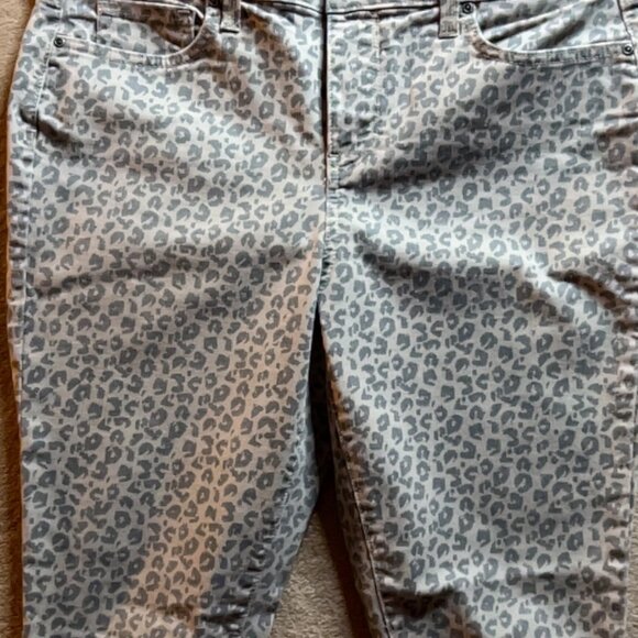 NYDJ Chico's Women 12‎ Skinny Ankle Jeans Jegging Lift Tuck Cheetah Animal (R) - Picture 8 of 10